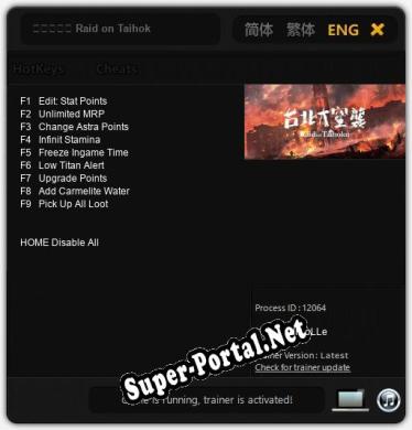 台北大空襲 Raid on Taihoku: Трейнер +9 [v1.6]