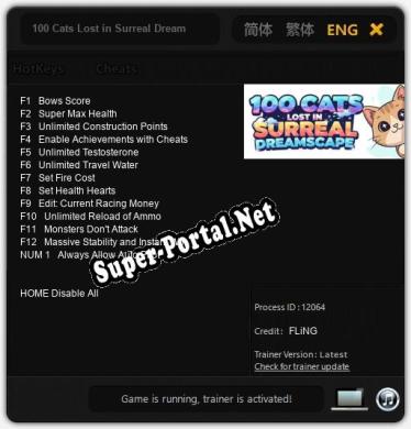 100 Cats Lost in Surreal Dreamscape: ТРЕЙНЕР И ЧИТЫ (V1.0.22)