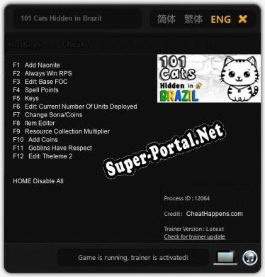 Трейнер для 101 Cats Hidden in Brazil [v1.0.3]