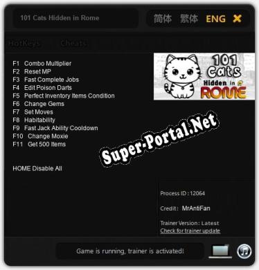 101 Cats Hidden in Rome: Читы, Трейнер +11 [MrAntiFan]