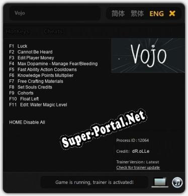 Трейнер для Vojo [v1.0.7]