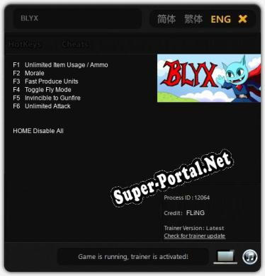 Трейнер для BLYX [v1.0.5]