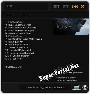 RISE: Читы, Трейнер +14 [CheatHappens.com]