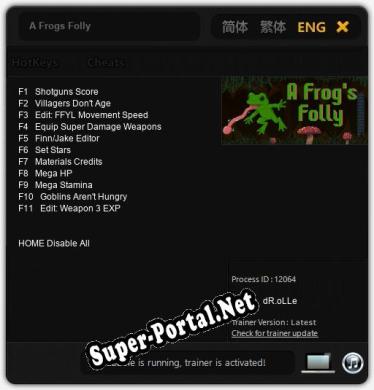 Трейнер для A Frogs Folly [v1.0.7]