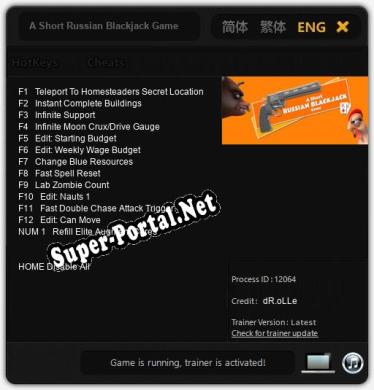 A Short Russian Blackjack Game: Трейнер +13 [v1.3]