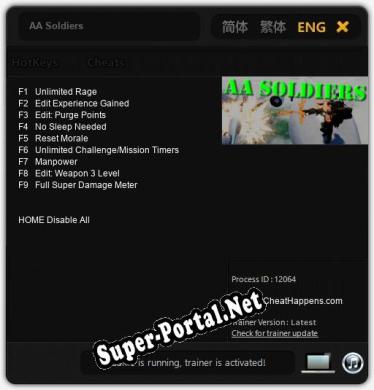 Трейнер для AA Soldiers [v1.0.1]