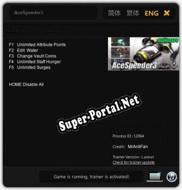 AceSpeeder3: Трейнер +5 [v1.1]