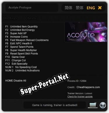 Acolyte Prologue: Трейнер +14 [v1.2]