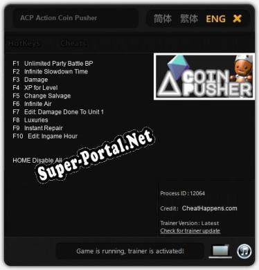 ACP Action Coin Pusher: Трейнер +10 [v1.7]