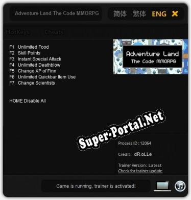 Трейнер для Adventure Land The Code MMORPG [v1.0.1]
