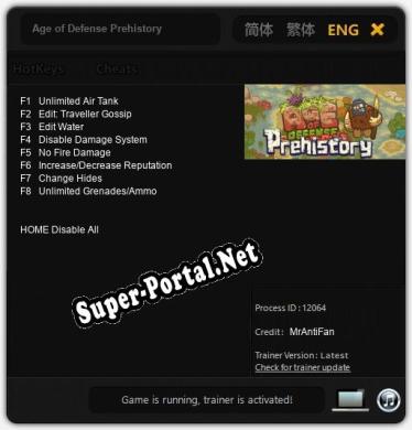 Трейнер для Age of Defense Prehistory [v1.0.9]