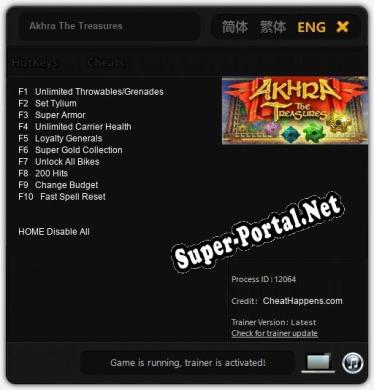 Akhra The Treasures: ТРЕЙНЕР И ЧИТЫ (V1.0.85)