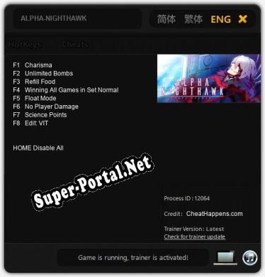 ALPHA-NIGHTHAWK: Читы, Трейнер +8 [CheatHappens.com]