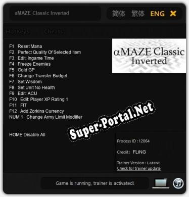 aMAZE Classic Inverted: ТРЕЙНЕР И ЧИТЫ (V1.0.39)