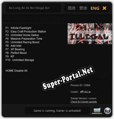 As Long As Its Not Illegal Act I: Трейнер +10 [v1.7]