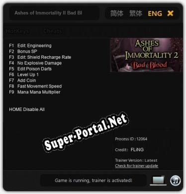 Ashes of Immortality II Bad Blood: Трейнер +9 [v1.9]