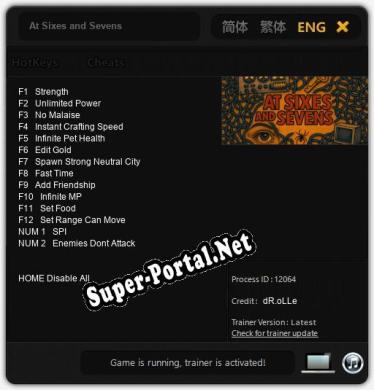 At Sixes and Sevens: Читы, Трейнер +14 [dR.oLLe]