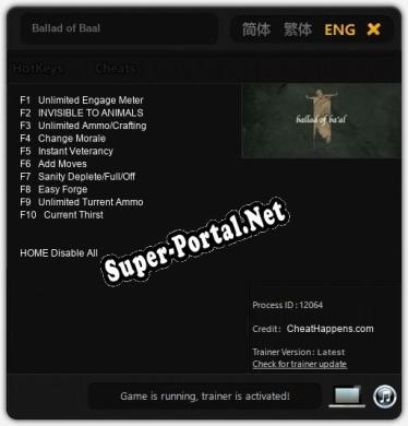 Ballad of Baal: ТРЕЙНЕР И ЧИТЫ (V1.0.93)