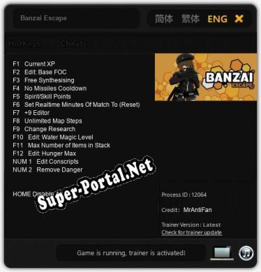 Banzai Escape: Трейнер +14 [v1.2]