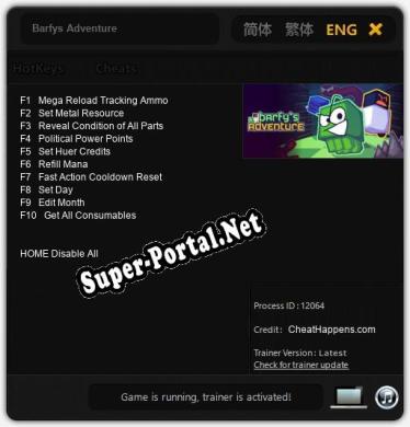 Barfys Adventure: Читы, Трейнер +10 [CheatHappens.com]