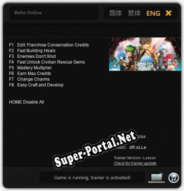 Bella Online: Трейнер +8 [v1.7]