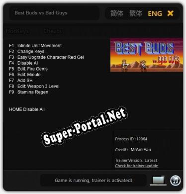 Трейнер для Best Buds vs Bad Guys [v1.0.8]