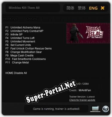 Blimblau Kill Them All: Трейнер +11 [v1.9]