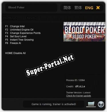 Blood Poker: Трейнер +6 [v1.7]