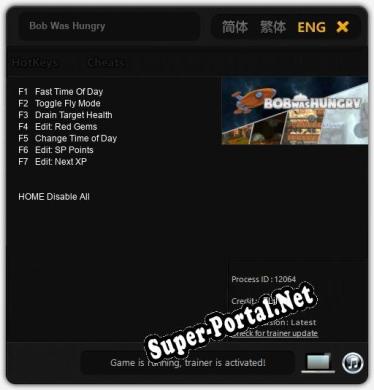 Трейнер для Bob Was Hungry [v1.0.2]