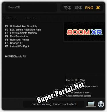 BoomXR: ТРЕЙНЕР И ЧИТЫ (V1.0.68)