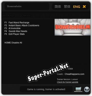Bowerwhelm: Трейнер +5 [v1.4]