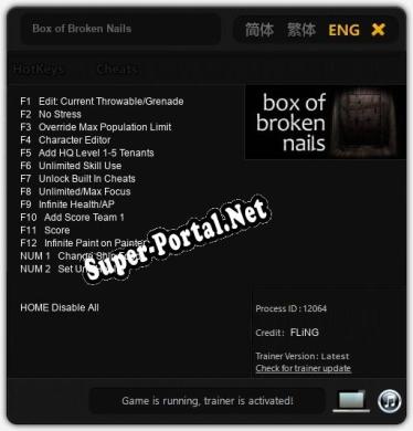 Трейнер для Box of Broken Nails [v1.0.4]