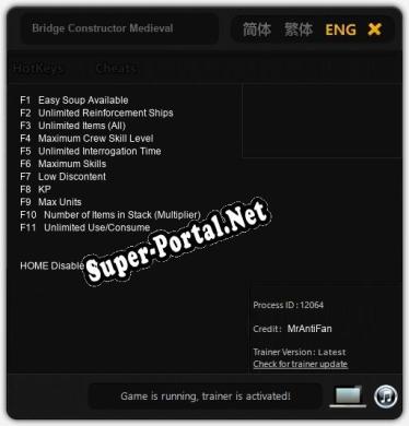 Трейнер для Bridge Constructor Medieval [v1.0.6]