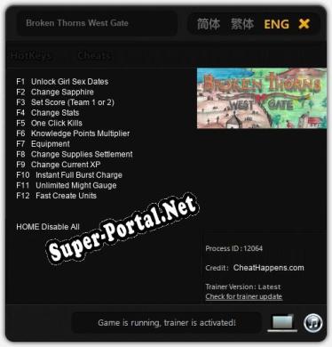 Broken Thorns West Gate: Трейнер +12 [v1.7]