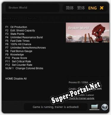 Broken World: Трейнер +13 [v1.9]