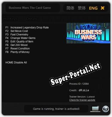 Трейнер для Business Wars The Card Game [v1.0.8]