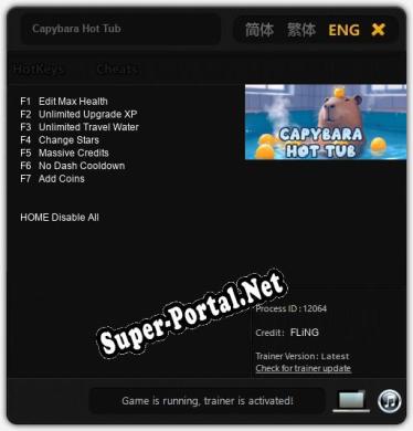 Capybara Hot Tub: Трейнер +7 [v1.4]