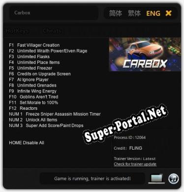 Carbox: ТРЕЙНЕР И ЧИТЫ (V1.0.68)
