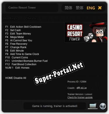 Трейнер для Casino Resort Tower [v1.0.3]