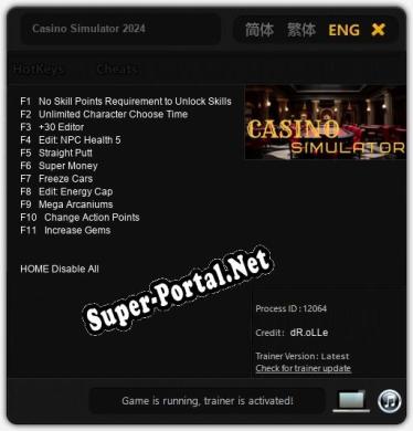 Casino Simulator 2024: ТРЕЙНЕР И ЧИТЫ (V1.0.44)