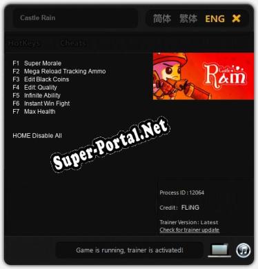Трейнер для Castle Rain [v1.0.7]