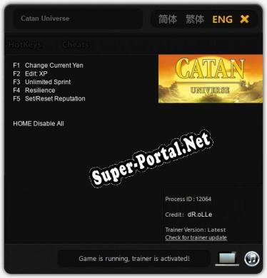 Трейнер для Catan Universe [v1.0.8]