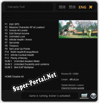 Трейнер для Catrophy Trail [v1.0.1]
