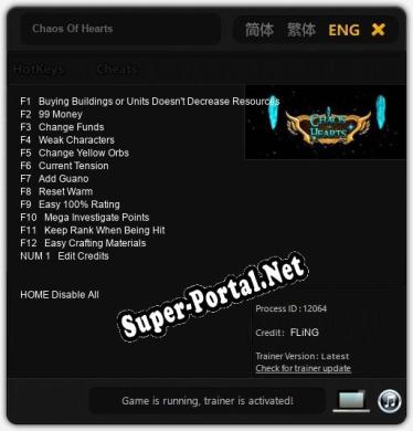 Chaos Of Hearts: Трейнер +13 [v1.6]