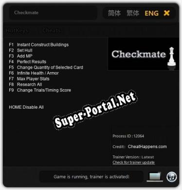 Checkmate: Читы, Трейнер +9 [CheatHappens.com]