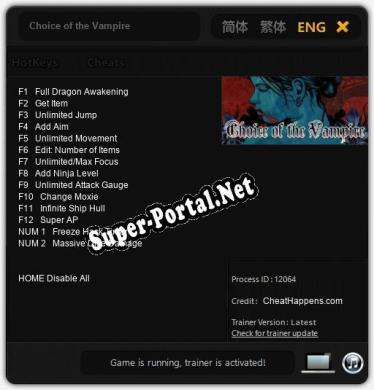 Choice of the Vampire: ТРЕЙНЕР И ЧИТЫ (V1.0.76)