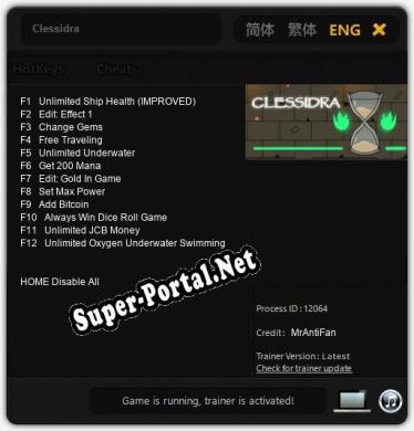 Clessidra: Трейнер +12 [v1.9]