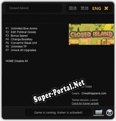 Трейнер для Closed Island [v1.0.7]