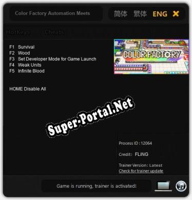 Трейнер для Color Factory Automation Meets Canvas [v1.0.2]