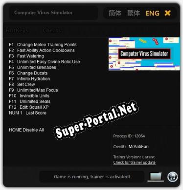 Трейнер для Computer Virus Simulator [v1.0.3]